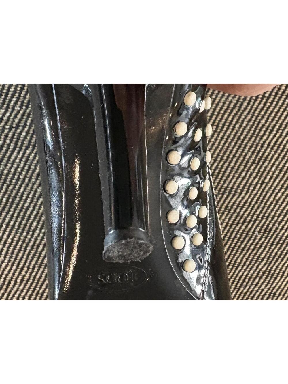 TOD'S Y2K patent leather pumps contrast stitching heels size 9 Italy - Picture 10 of 10